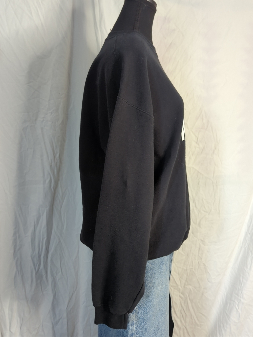 Cat Mom AF Oversized Sweatshirt Sz L Black Cotton Catlady Funny - Picture 2 of 8